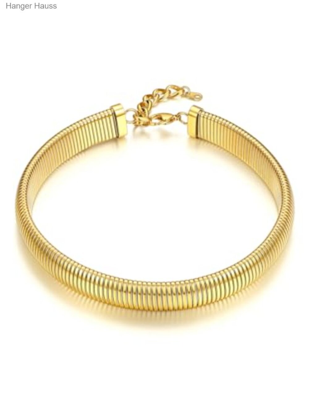 Chunky Chain Choker Necklace 14k Gold Plated Stainless Steel Snake Link